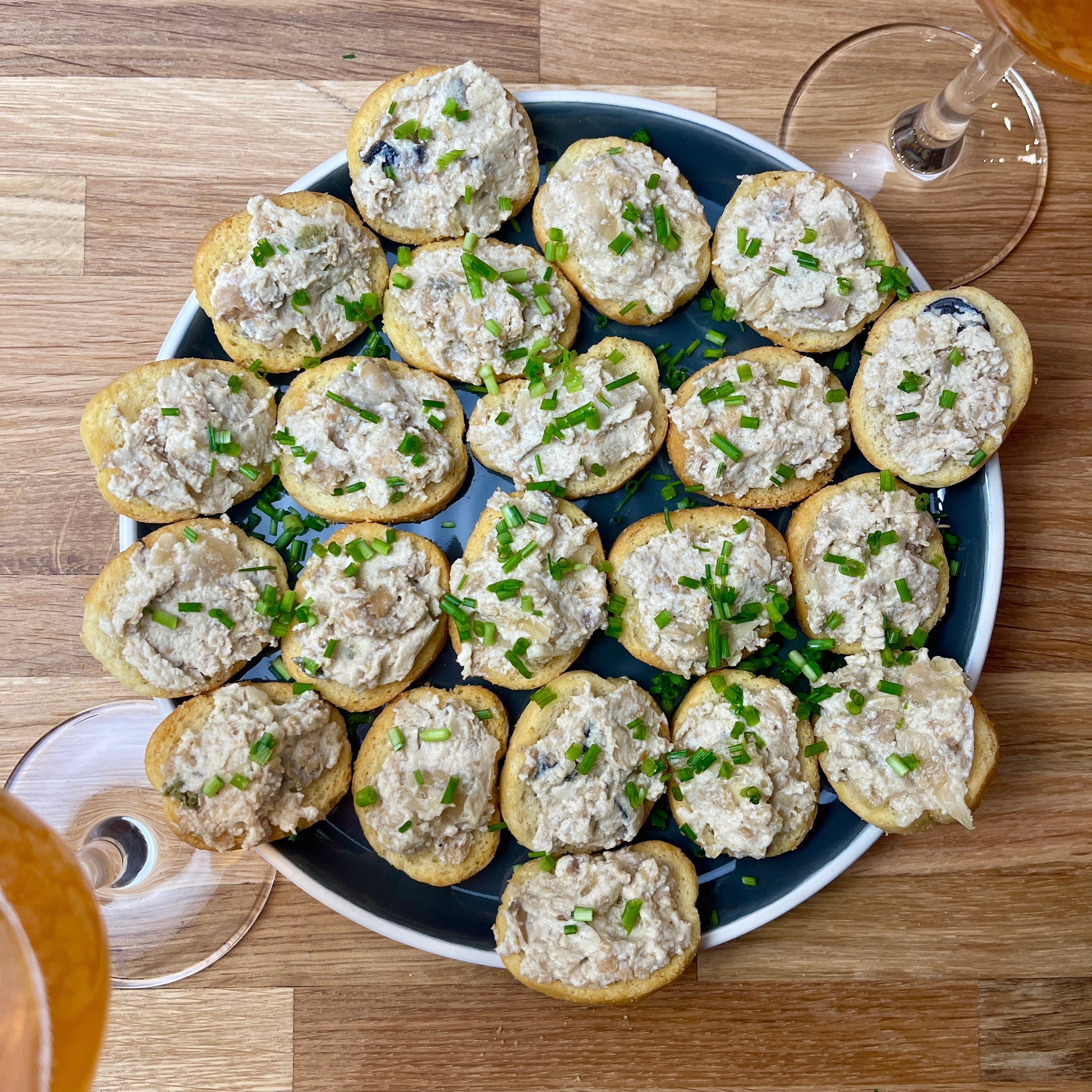 Lemon Oyster Cream on Mini Toasts