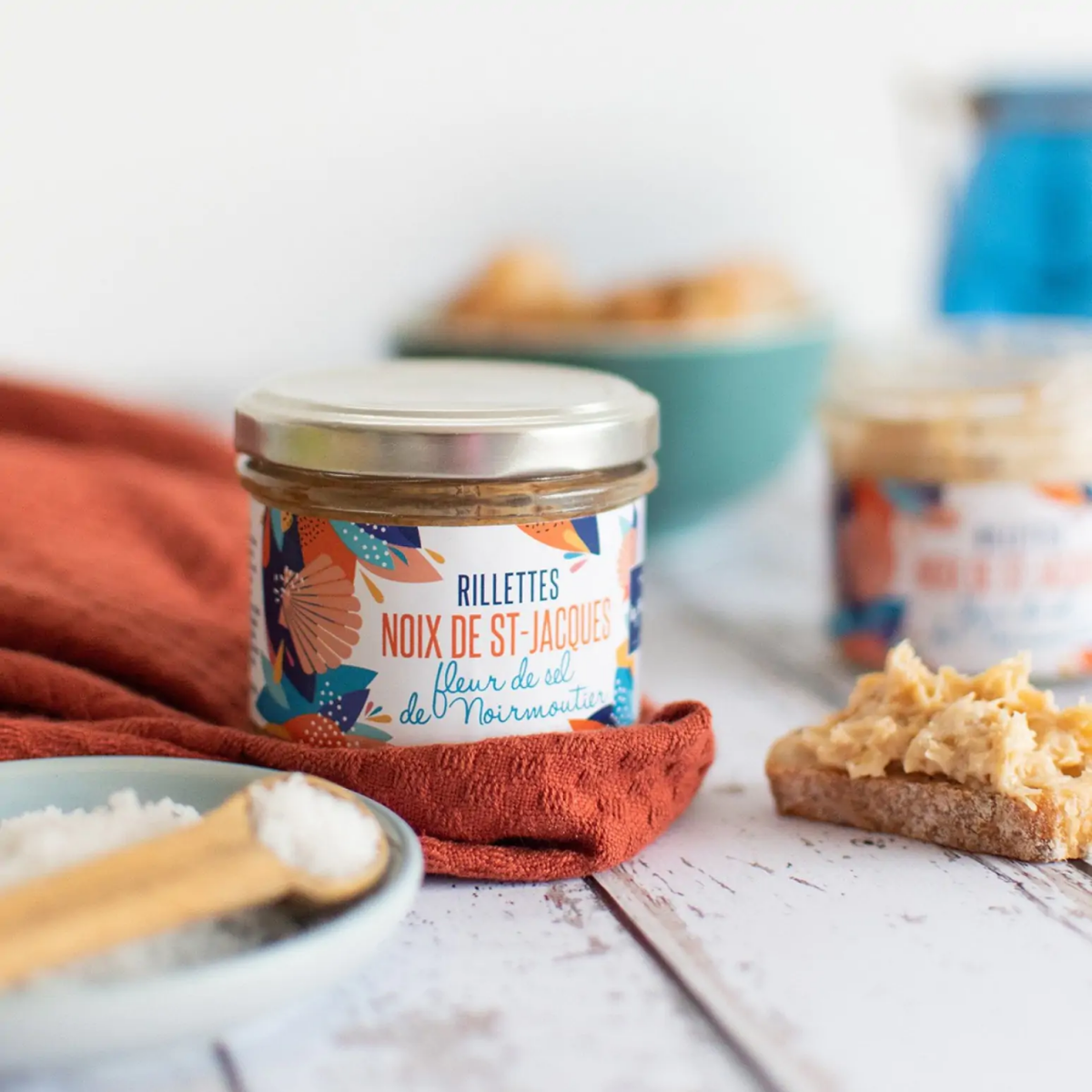 Rillettes på pilgrimsmussla med fleur de sel från Noirmoutier