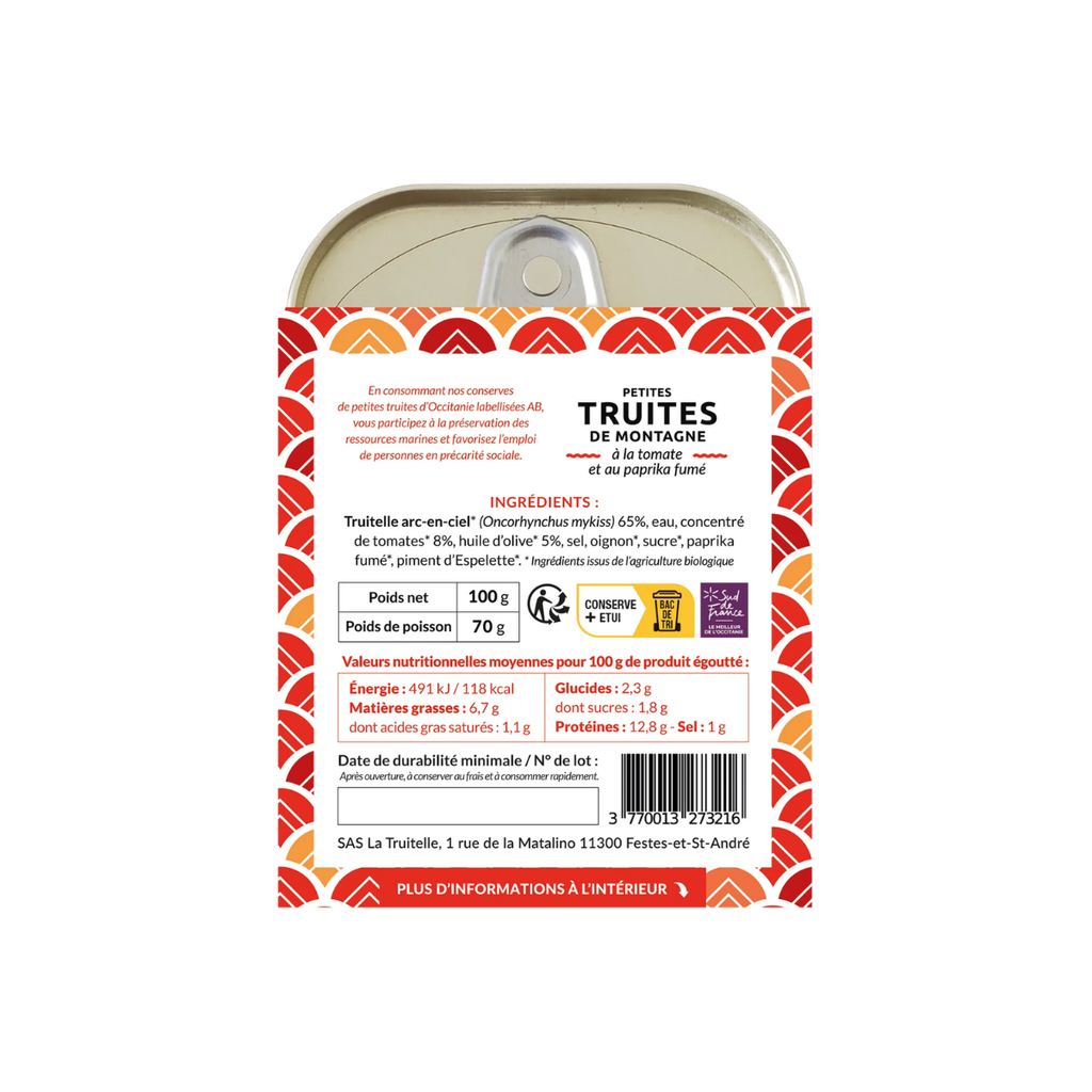 Ekologisk bergsöring med tomat och rökt paprika