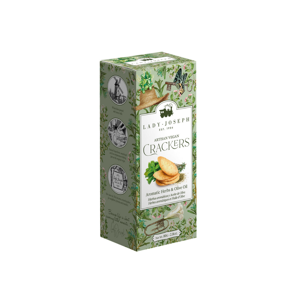 Hantverksmässiga veganska kex med olivolja och aromatiska örter