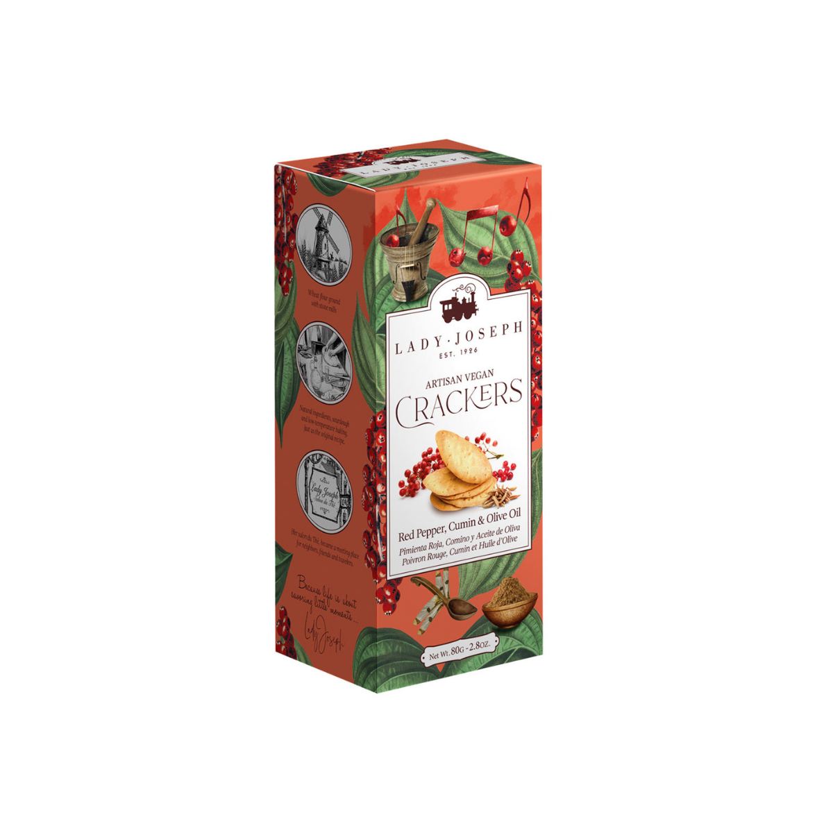 Veganska kex med röd paprika, spiskummin och olivolja