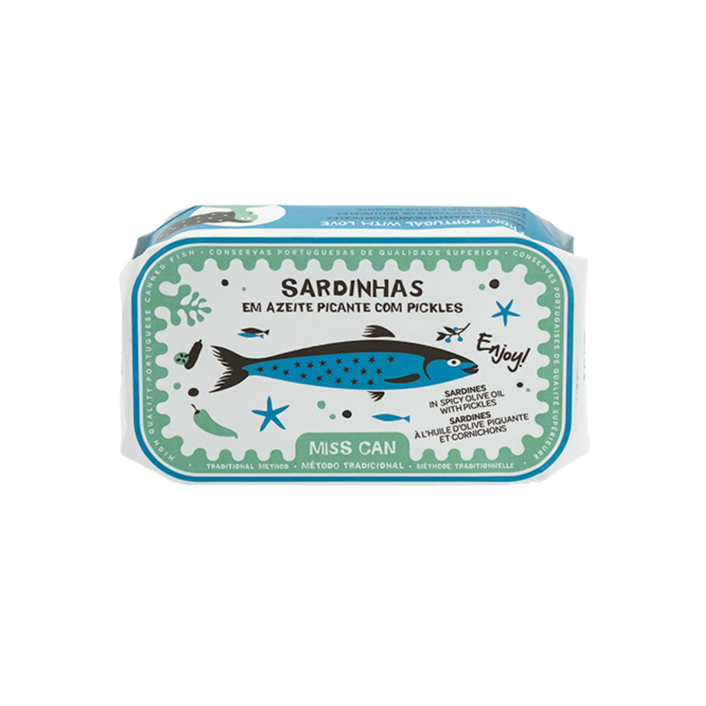 Sardiner i kryddig olivolja med pickles