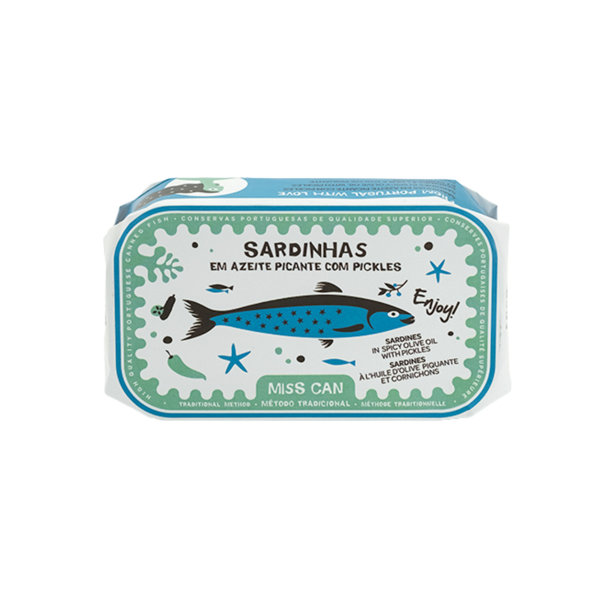 Sardiner i kryddig olivolja med pickles