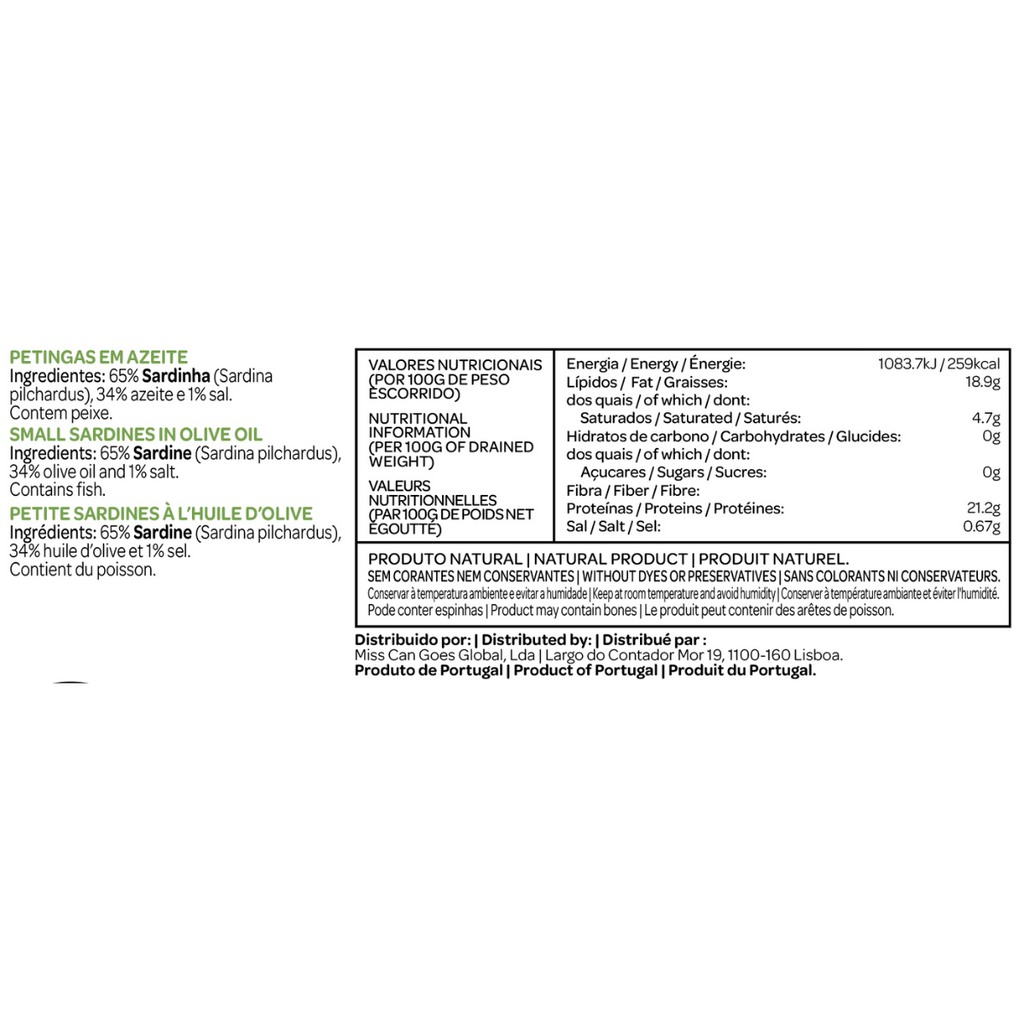 Små sardiner i olivolja